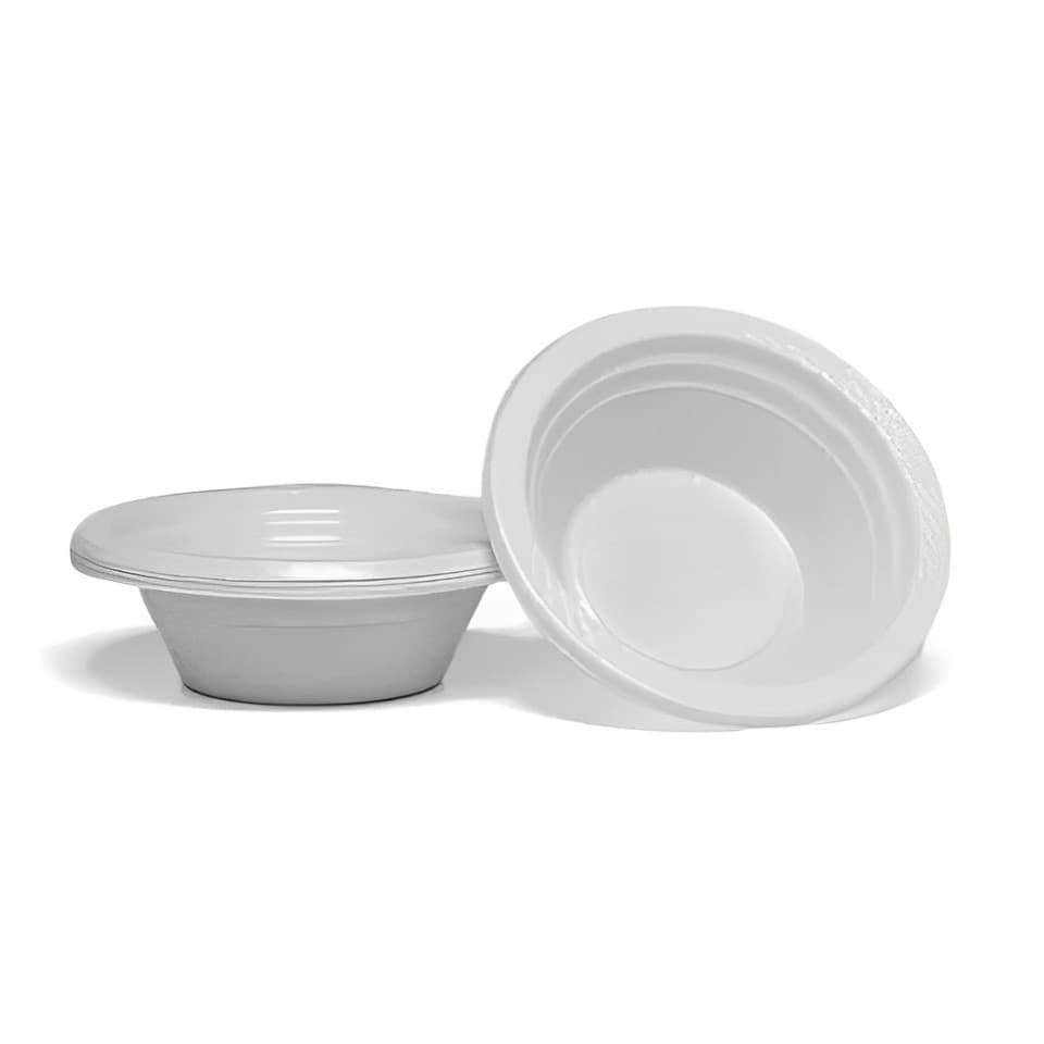 Prato Fundo Descartável Branco Cumbuca 15cm Para Sobremesa Festa Aniversário