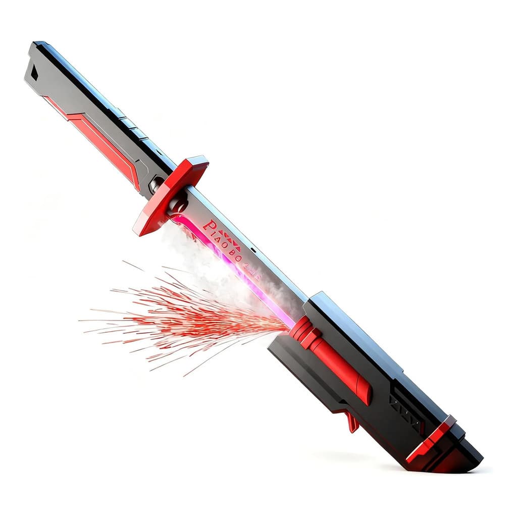 Espada Samurai Led Com Efeitos Especial Fumaça Faisca 80cm