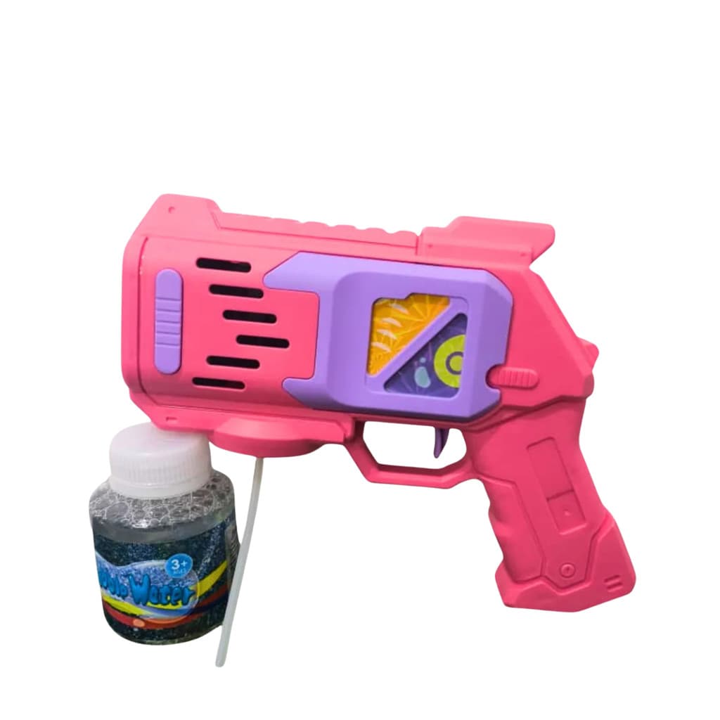 Pistola De Bolinha De Sabão Lança Bolha Maquina Bolha Sabão Rosa