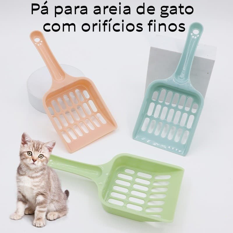 Kit 1/3 Coletor de Resíduos de Animais de Estimação, Pá para Areia de Gato, Pá para Fezes de Gato