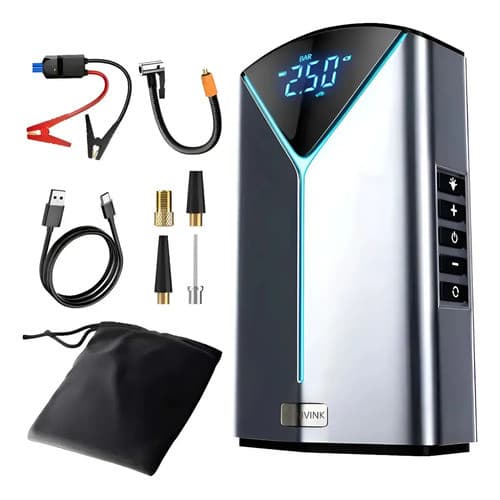 Auxiliar De Partida  Compressor De Ar Portátil C/ Power Bank