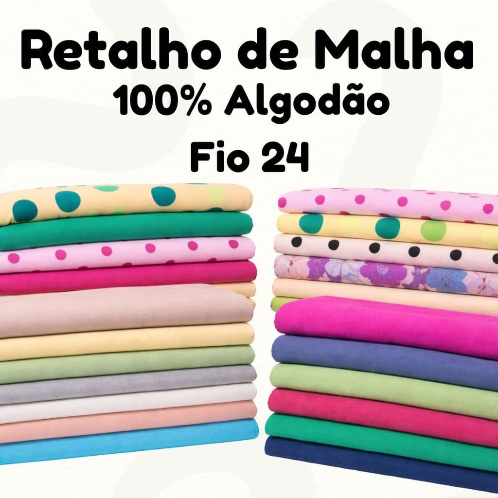 Retalho ESTAMPADO Grande  Malha 100% Algodão Lençol Fronha Fio 24