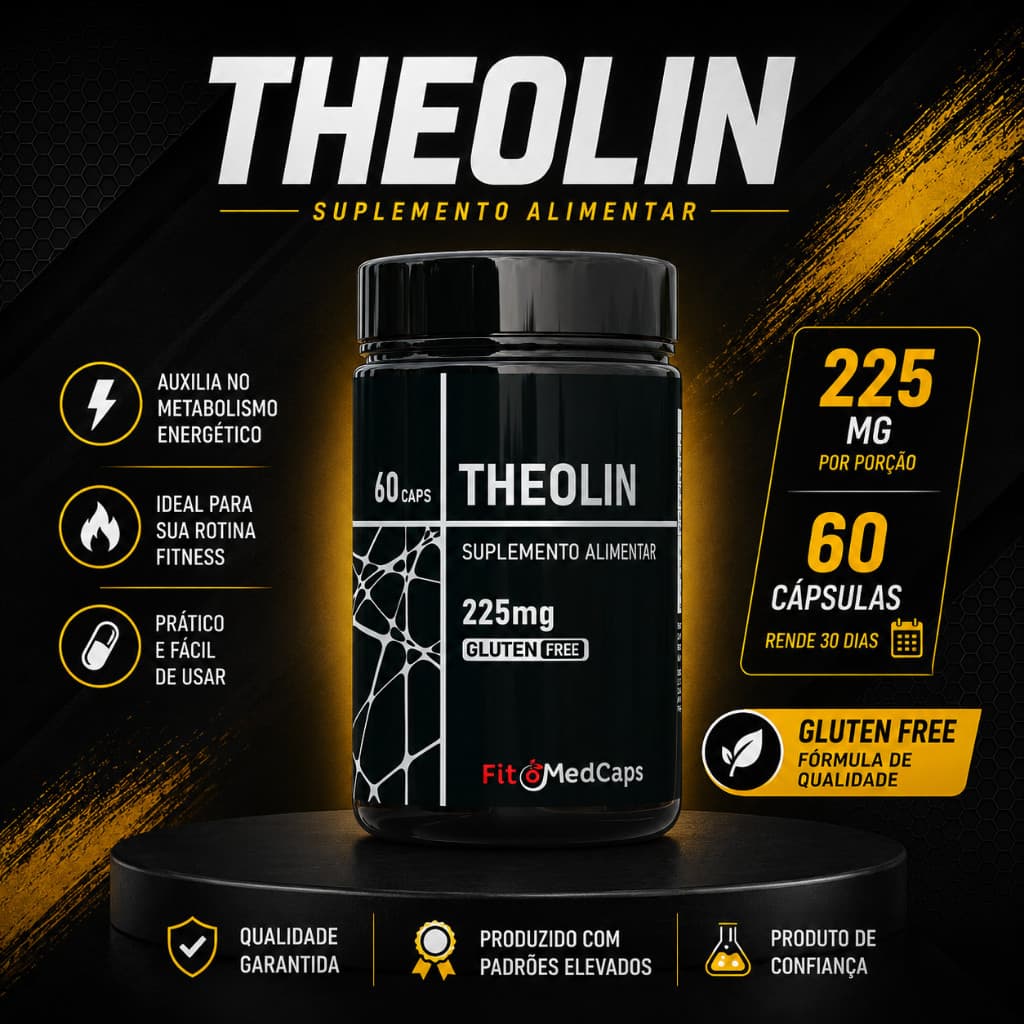 Theolin 225mg 60 Cápsulas Suplemento Alimentar Alta Performance Auxilia na dieta FitoMedCaps
