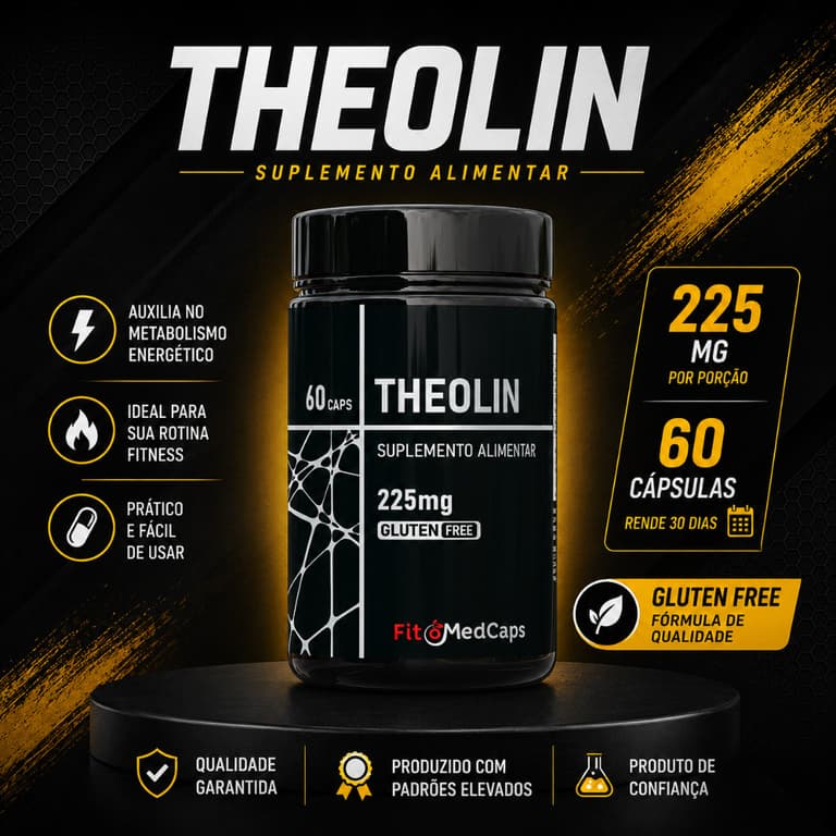 Theolin 225mg 60 Cápsulas Suplemento Alimentar Alta Performance Auxilia na dieta FitoMedCaps