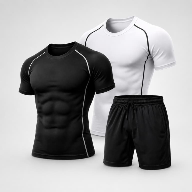 Kit Camisa de Compressão + Short Dri-fit Masculino Camiseta Academia Treino Corrida