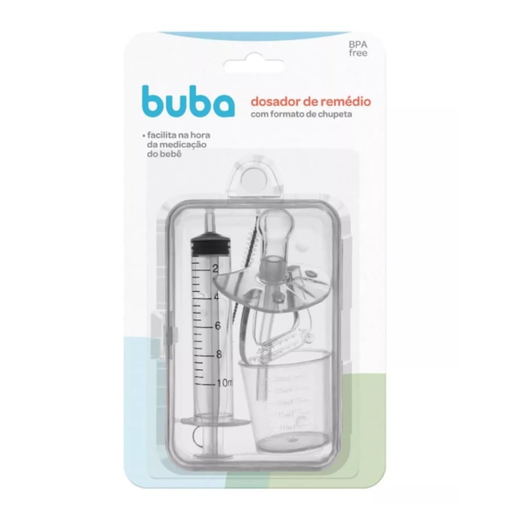 Dosador de Remédio Buba com Formato Chupeta Bebê Seringa Dosadora De Remédio Com Mililitros