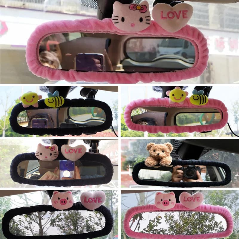 Gato Bonito Do Carro Espelho Retrovisor Tampa Criativo Caráter Dos Desenhos Animados Decoração De Interiores