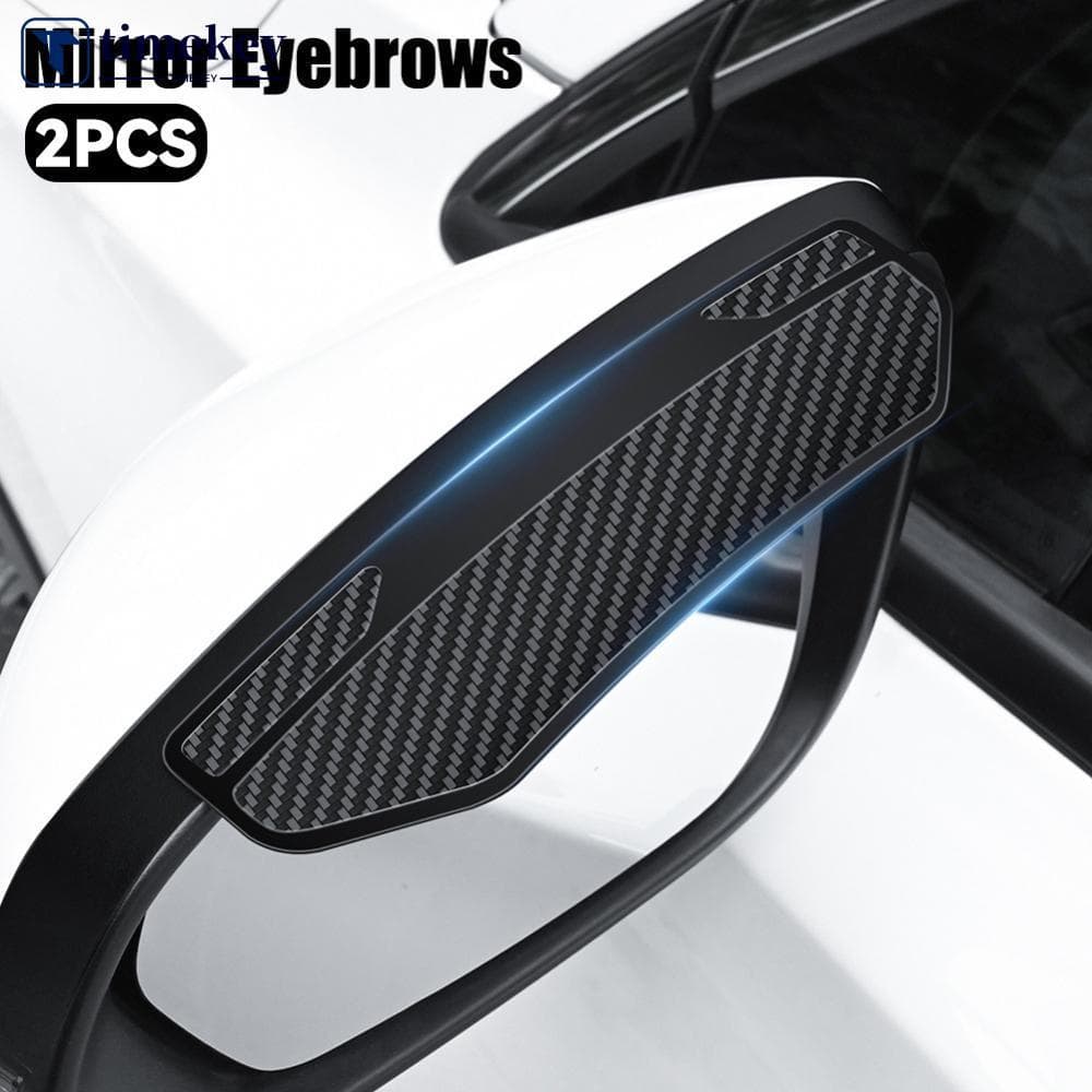 TIMEKEY 2 Pçs De Fibra Carbono Universal Espelho Retrovisor Do Carro Capa Chuva Viseira Sol Sobrancelha Lateral Guarda P