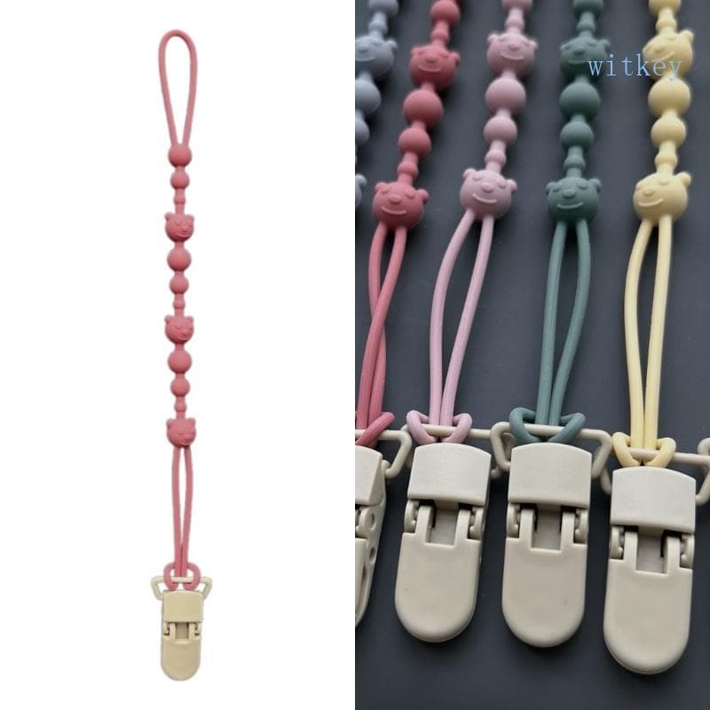 Chupeta Bebê Corrente Grau Silicone Clipe Para