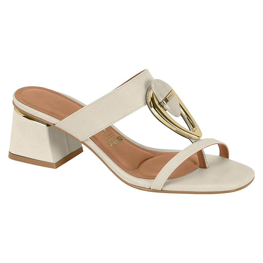 Tamanco Vizzano Salto Grosso com Detalhe Dourado- 6428156