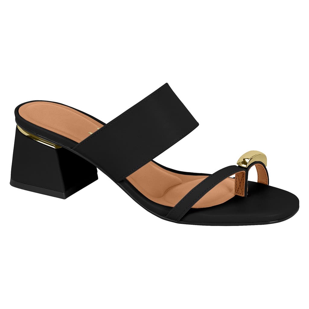 Tamanco Vizzano Salto Grosso com Detalhe Dourado- 6428148