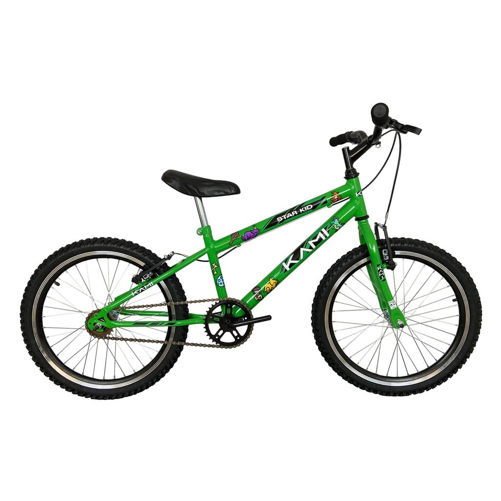 Bicicleta Infantil Aro 20 Criança Kami Star Kid Feminina Marculino 6 a 9 Anos V-Brake Várias Cores Menino Menina