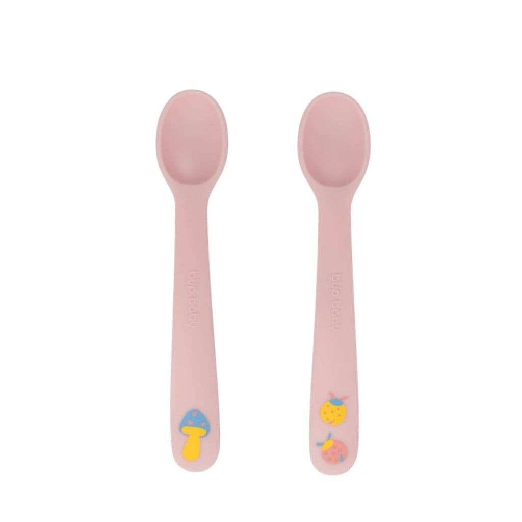 Kit Com Duas Colheres De Silicone Fadinha Rosa - Bup Baby