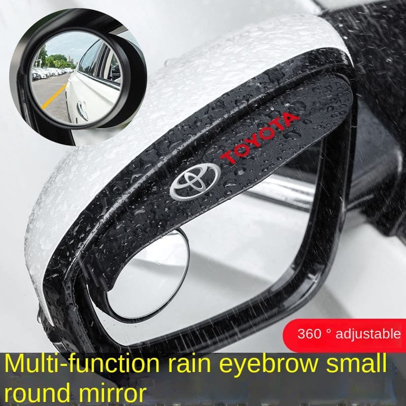 2 Peças Espelho Retrovisor Pequeno Redondo com Proteção Contra Chuva para Carro, Integrado, para Toyota Vios Yaris Altis