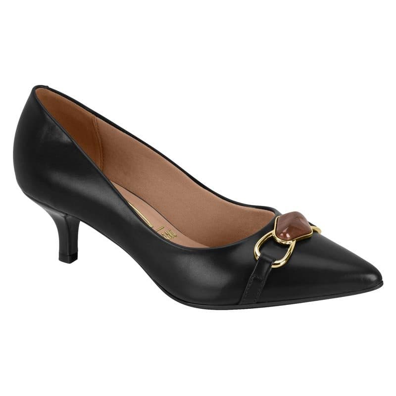 Scarpin Feminino Vizzano Napa Salto Baixo Bico Fino - 1122898