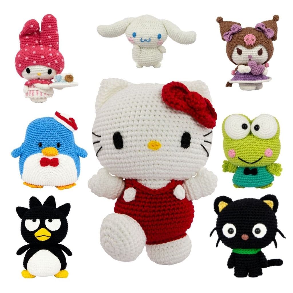 Kit Amigurumi Coleção Hello Kitty And Friends Kids Com Receita e Video