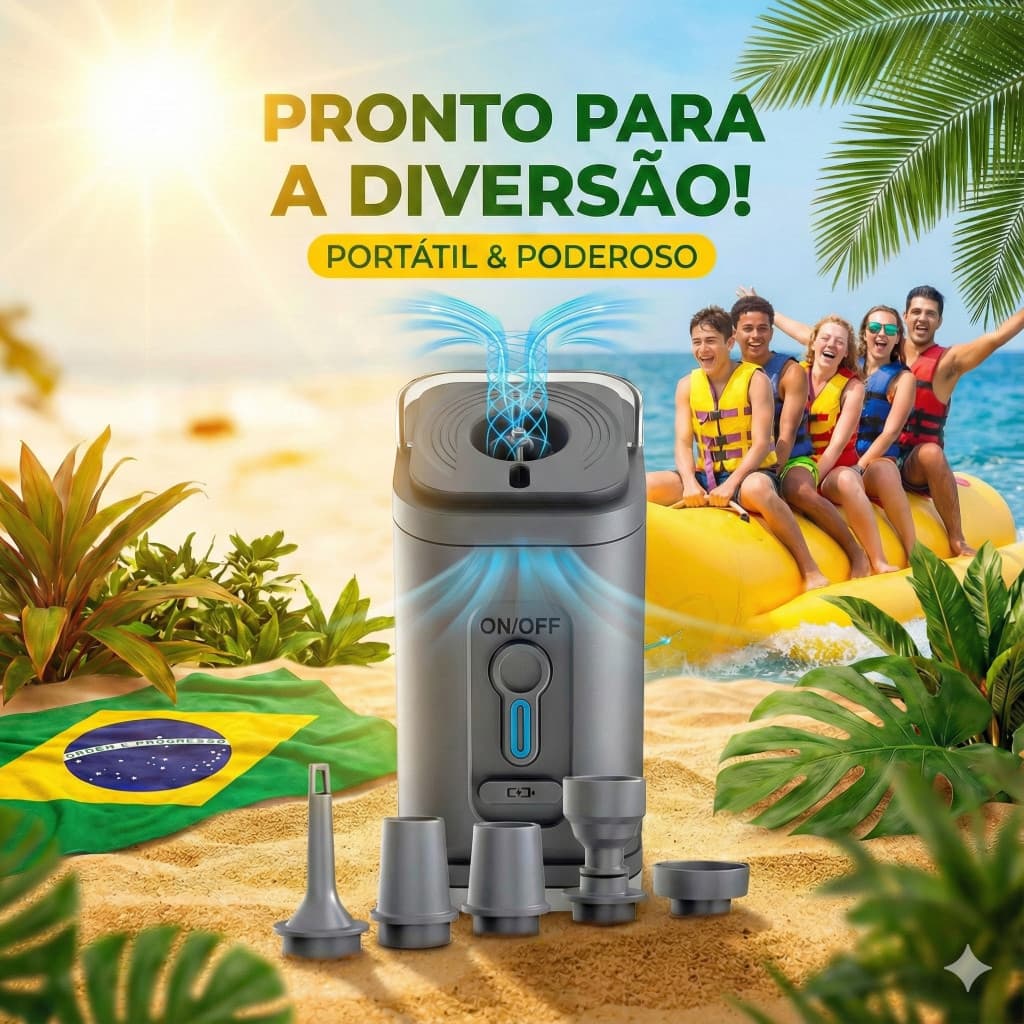 Mini Compressor de Ar Portátil Recarregável USB Bomba de Ar Lampião Lanterna
