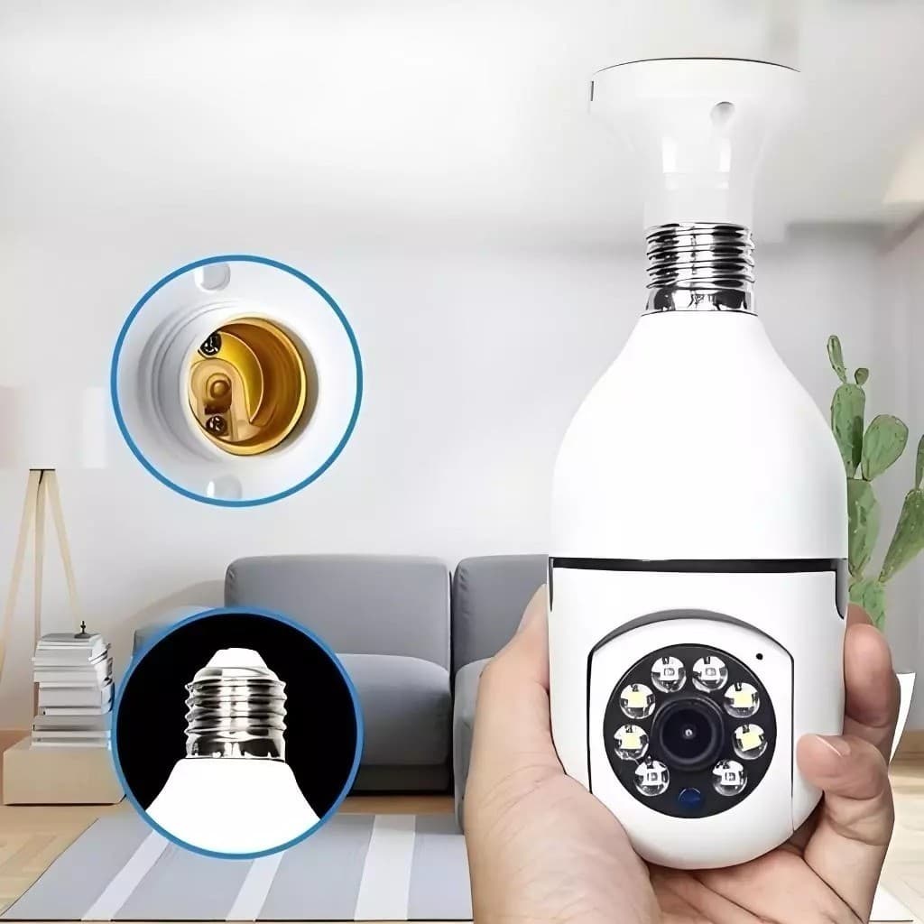 Câmera De Segurança Wi fi App Yoosee Prova D'água Infravermelho Lâmpada Sem Fio 360°Com Microfone