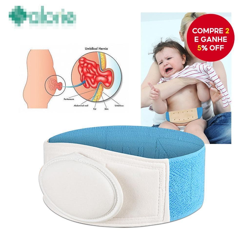 Cinta para Hérnia Umbilical com 3 Almofadas – Suporte para Botão Umbilical de Bebê com Adesivos para Tratamento.