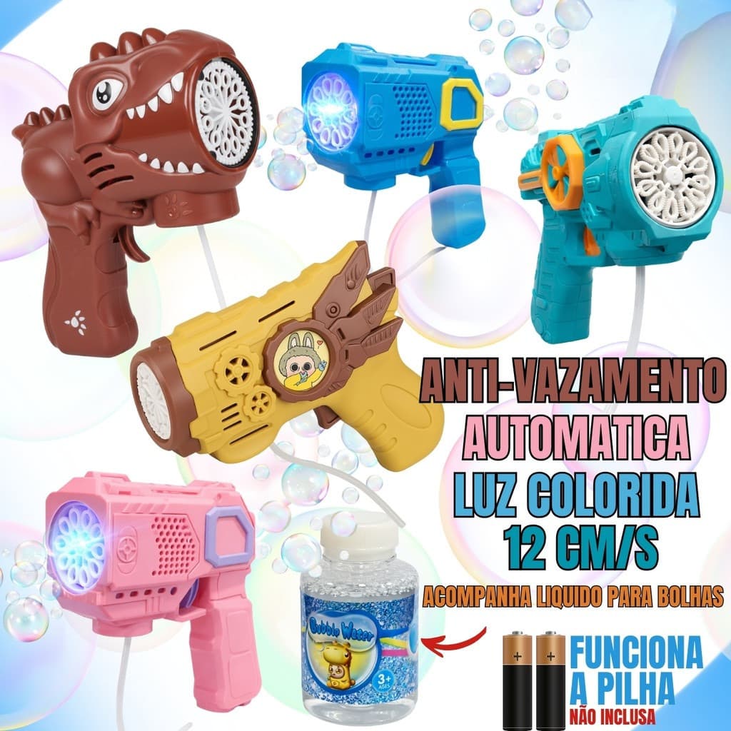 Lançador de Bolhas Automático com LED – Anti-Vazamento