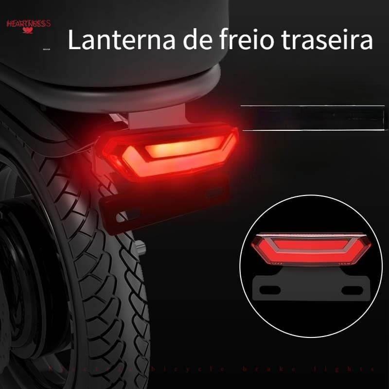 Bicicleta elétrica caminhada noturna esquerda direita freio de direção luz traseira elétrica assistida dobrável condução