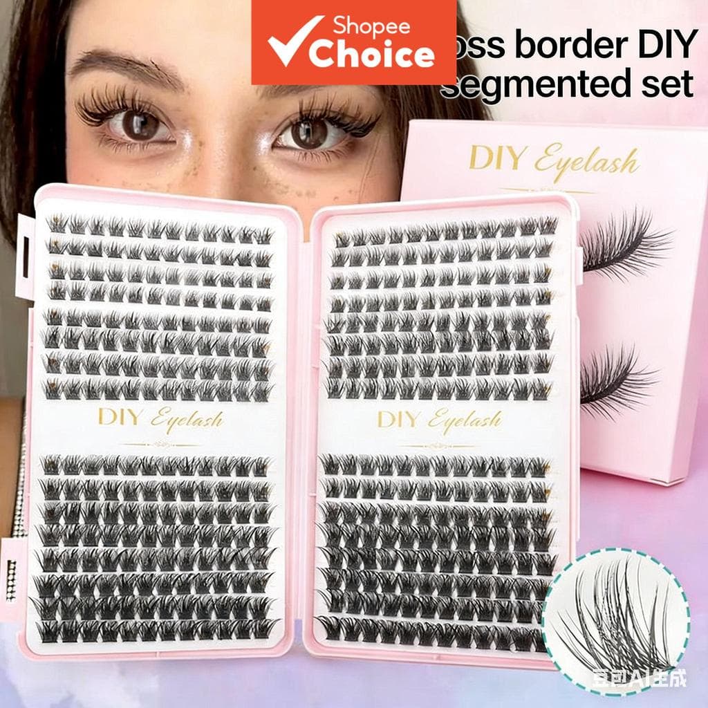 Conjunto de extensão de cílios individuais 8-16 mm, curvatura D, cílios postiços naturais e fofos