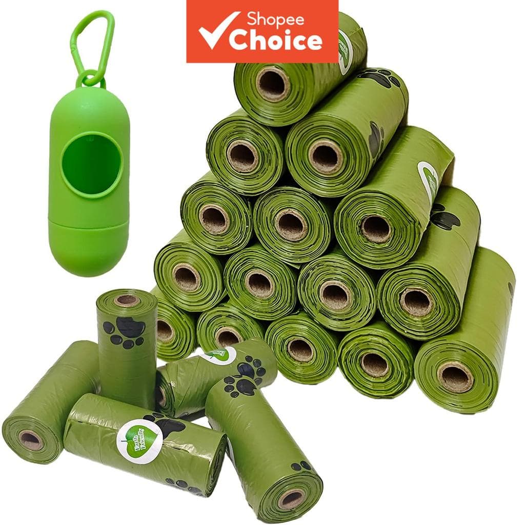 Sacos De Lixo Biodegradáveis Para Animais De Estimação Com Aroma Grosso-20 Rolos Cápsula Grátis , Extra Duráveis Cocô De