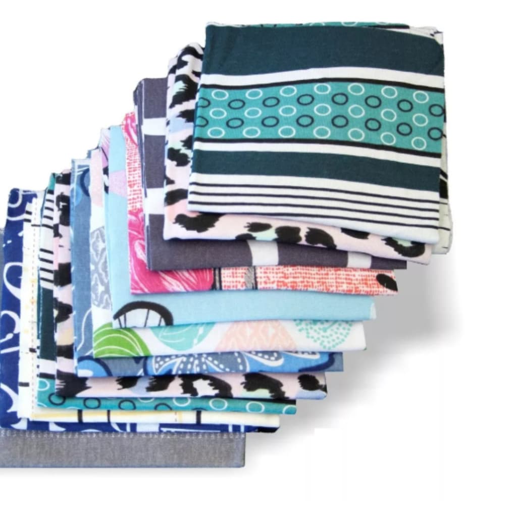 Kit 120 Cortes Tecido Malha 25x25cm Patchwork 100% Algodão Mix Estampas Artesanato Limpeza Cozzilar