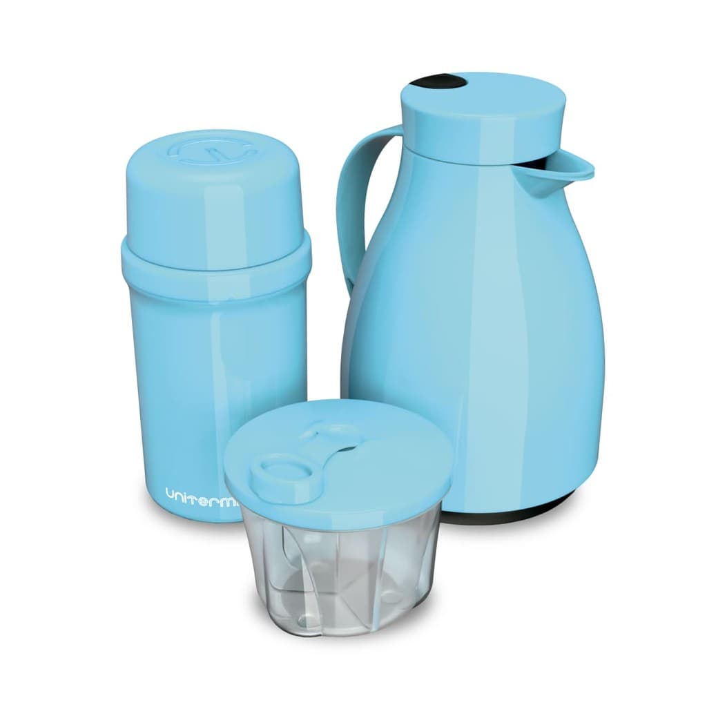 Kit Unibaby 3 Peças Garrafa Térmica Dosador Bebê Unitermi