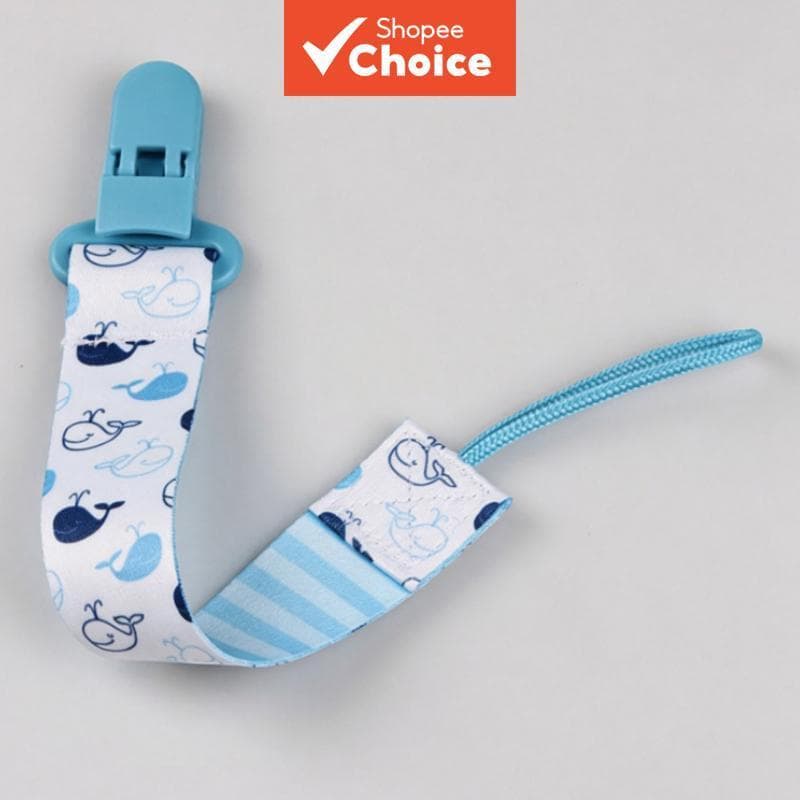 Corrente de clipe para chupeta de recém-nascido com estampa dupla face, suporte para chupeta, cinto para alimentação