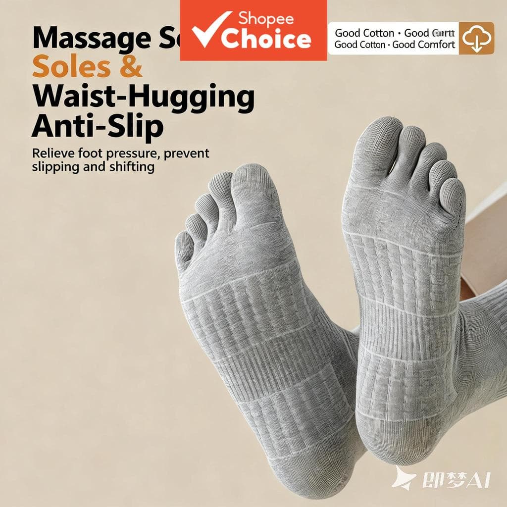 Meias Femininas De Massagem Com Cinco Dedos Antibacterianas Primavera Outono Viagem Conforto Meia Panturrilha