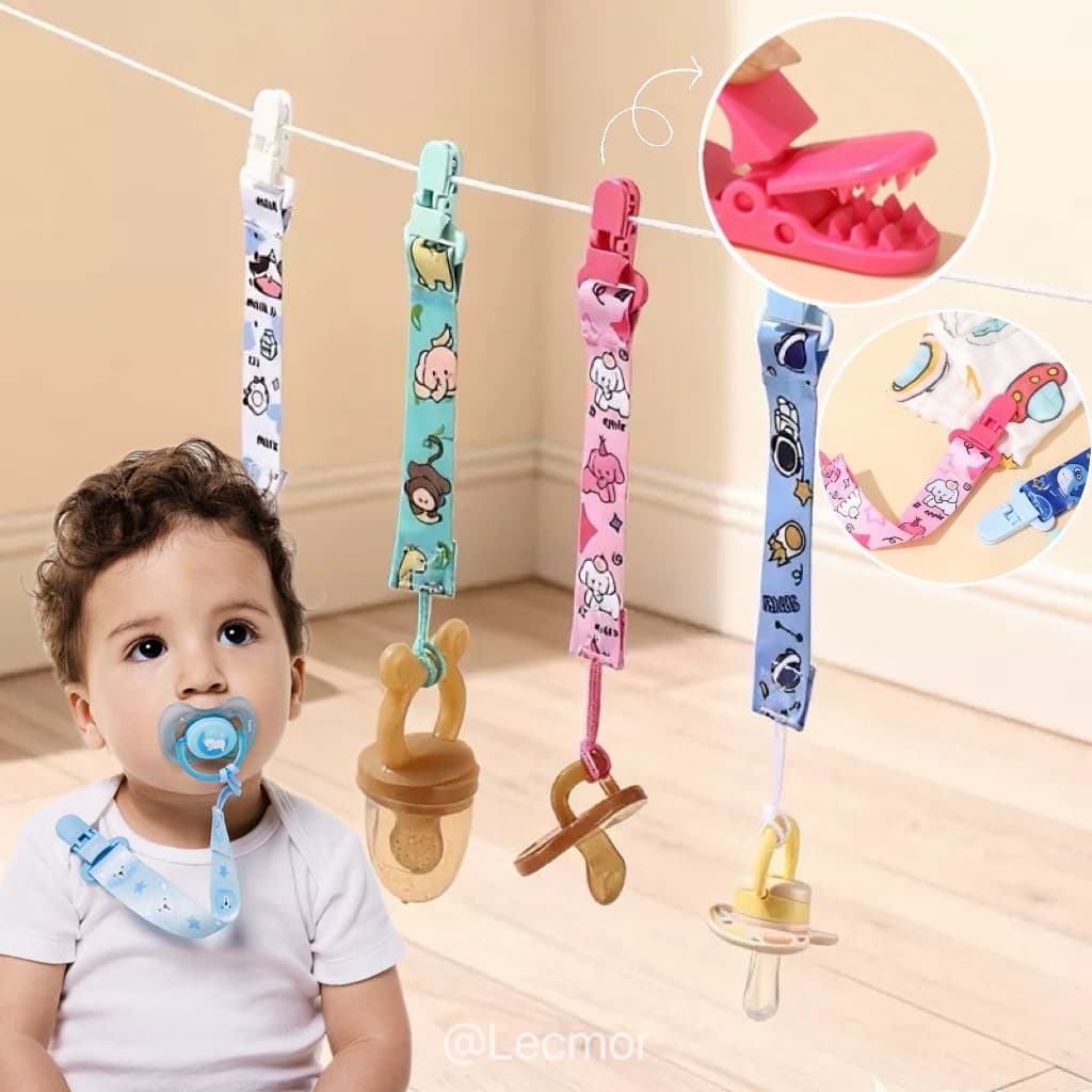 Prendedor De Chupeta Infantil Anti-perda Higiene Seguro Para Bebês Varias Estampas Clip Plástico