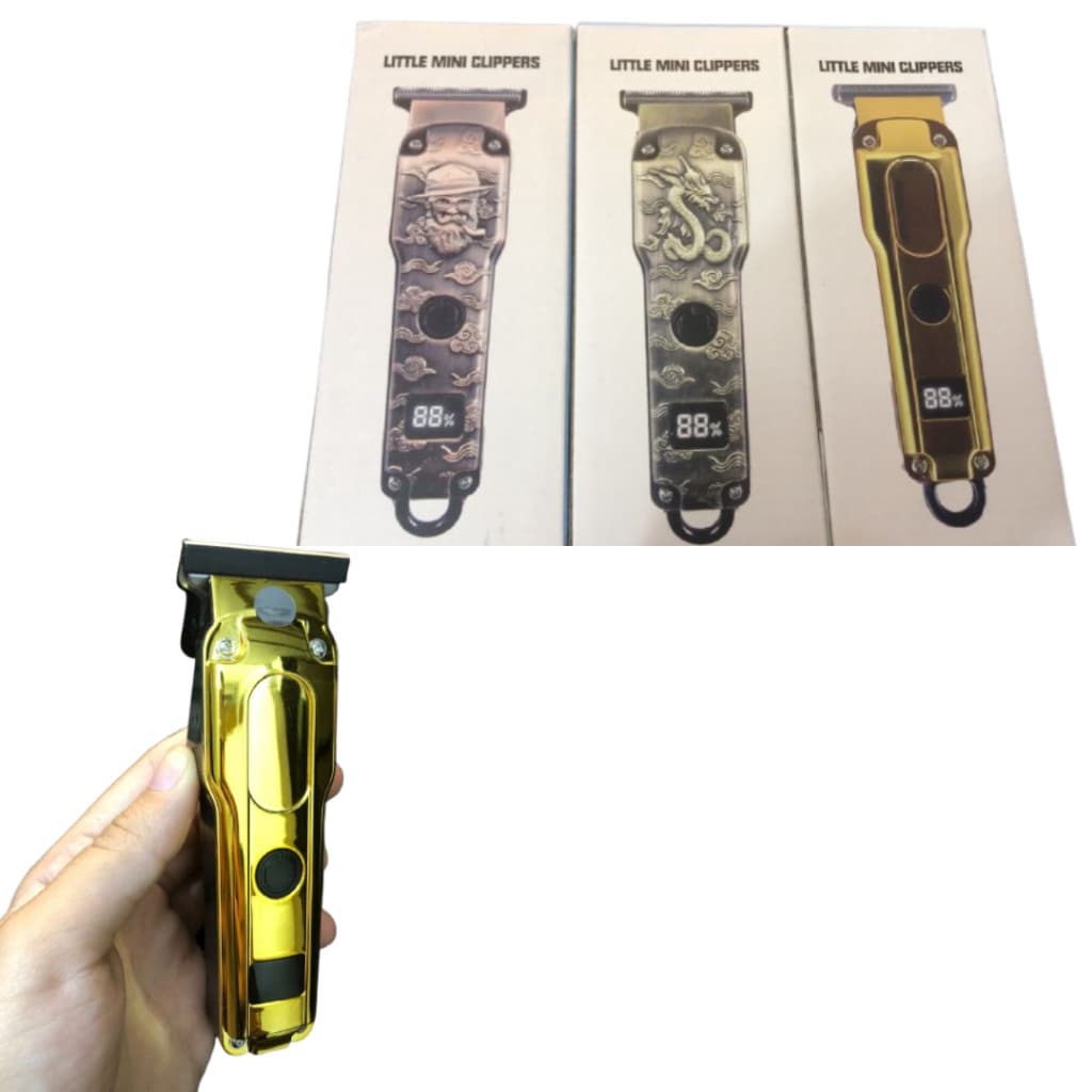 Maquina De Cortar Cabelo Barba Acabamento Profissional Metal Barbeador Elétrico dedicada Sem Fio Com Visor