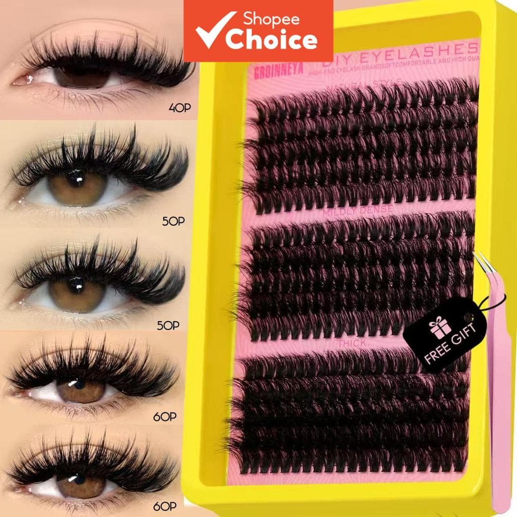Cílios estilo mangá enrolados com vento, extra macios e naturais, com visual volumoso, acompanha pinça, 15 fileiras