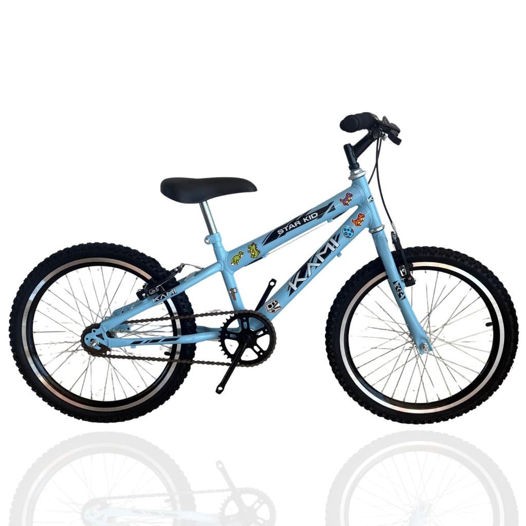 Bicicleta Infantil Criança Aro 20 Menino Kami Bikes Dinossauro Masculino 6 7 8 9 Anos Cor Azul