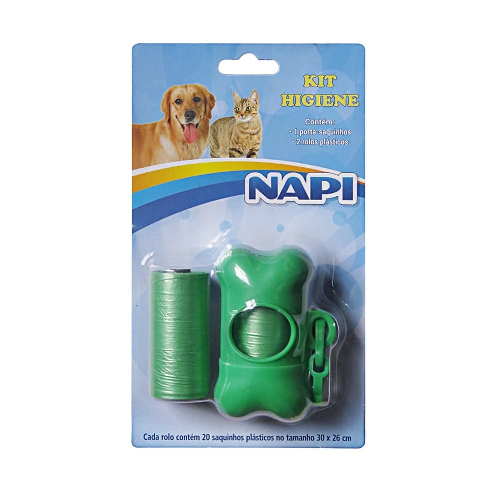 Kit Napi Cata Caca com Dois Rolos e Um Coletor para Cães e Gatos
