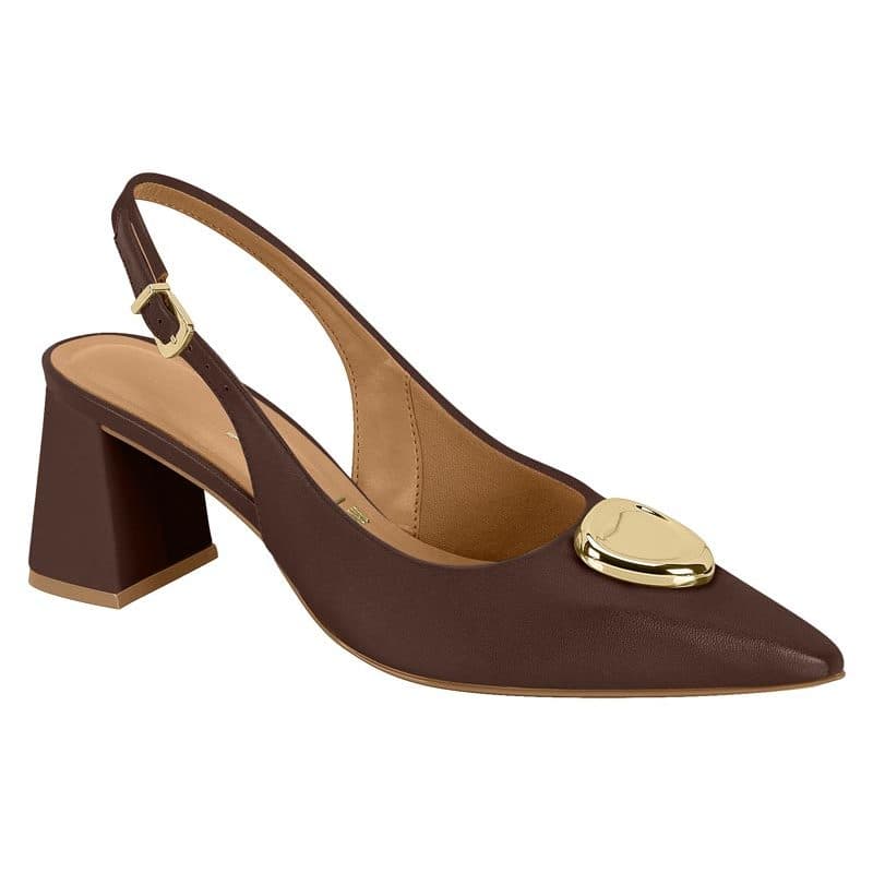 Scarpin Slingback Feminino Vizzano Salto Bloco - 1475104