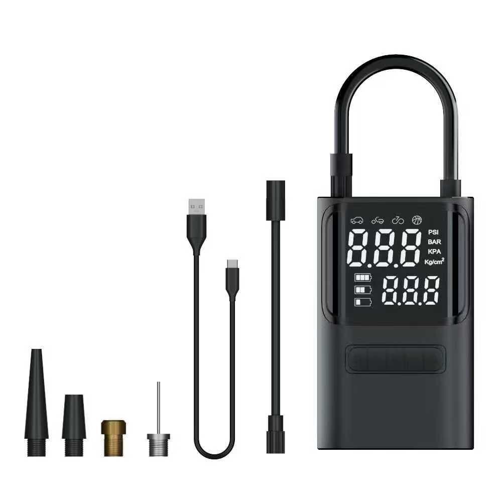 Compressor De Ar Elétrico Portátil Digital Ncher Pneu Carro Moto Bike Bicicleta Bola Piscina Inflável