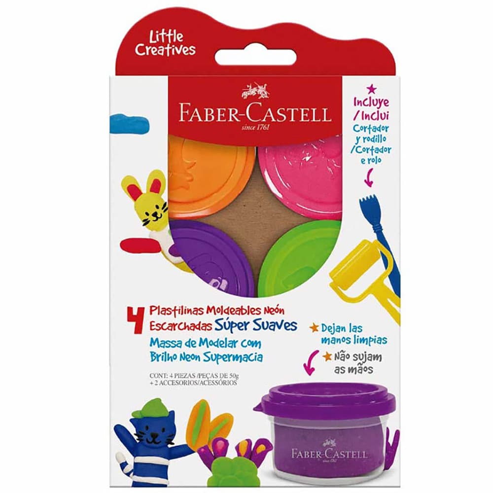Massa de modelar Little Creatives com 4 cores 370845 Faber-Castell