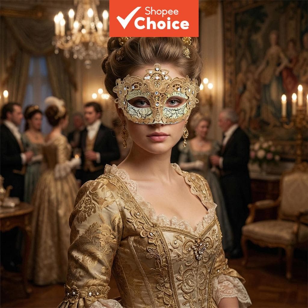 Máscara Retrô De Renda Rachada – Strass Meia Face Baile De Máscaras Halloween Veneza Cosplay Party Unissex