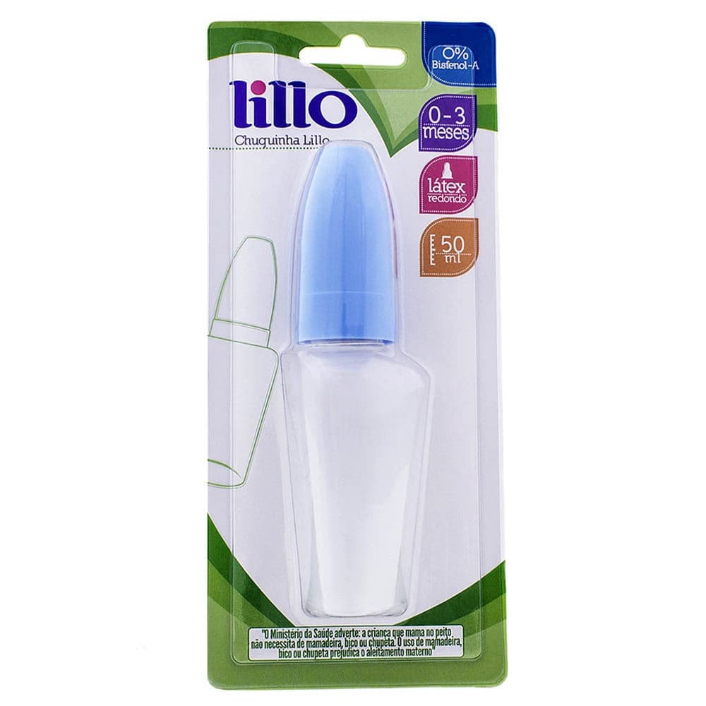 Mamadeira Lillo Chuquinha 0-3 Meses Azul com 50ml