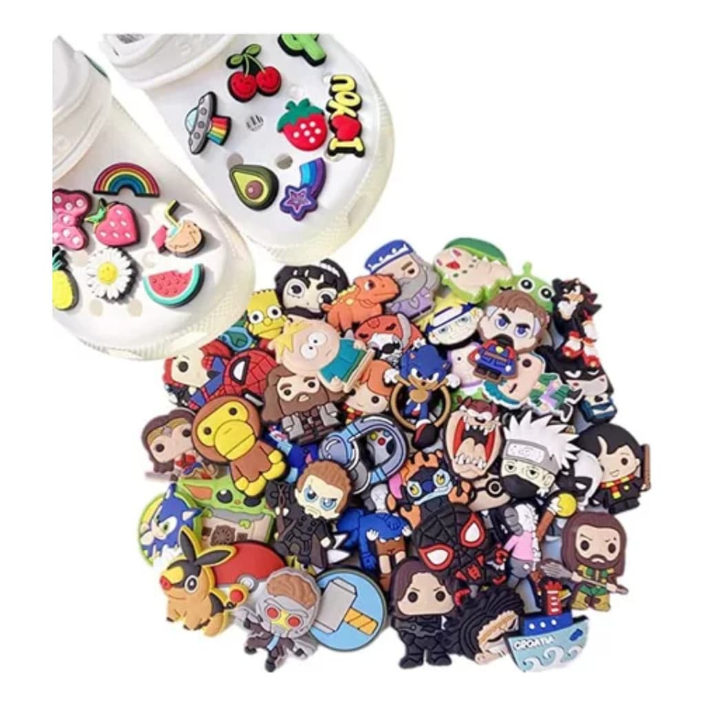 Kit 100 Pcs Pins Botons Aleatório para chinelo Pronta Entrega