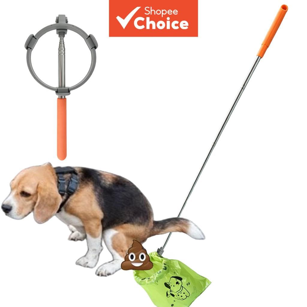 Coletor portátil dobrável para fezes caninas, pegador retrátil para fezes de cachorro, saco coletor para passeios ao ar