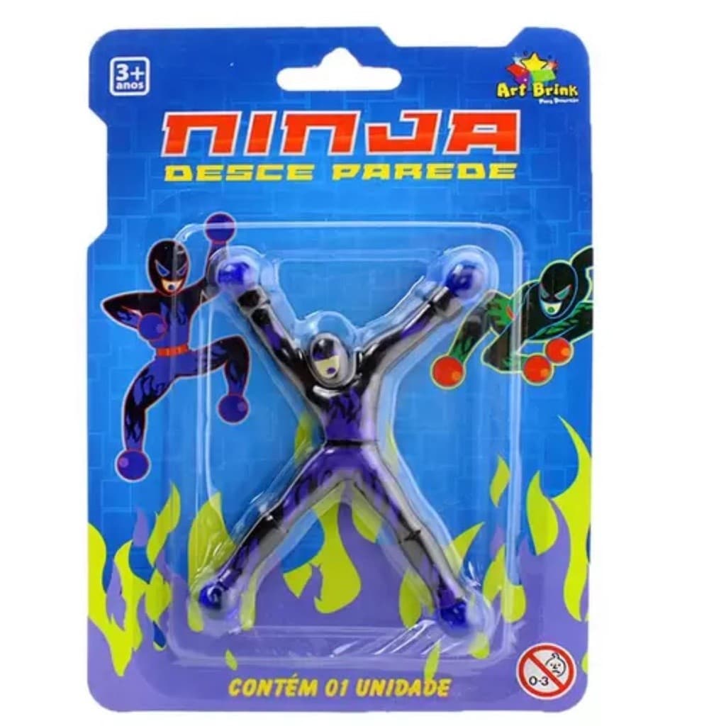 Bonecos Ninja Gruda Desce Parede Sozinho - Art Brink