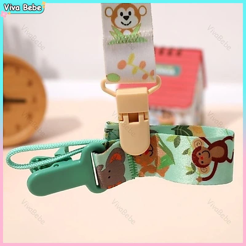 Prendedor de chupeta para bebê Estampas de desenhos animados Adequado para meninos e meninas