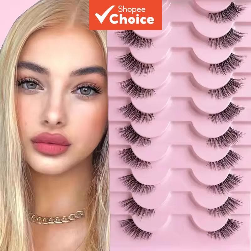 Natural Fox Corner Half-Lashes 10 Pares De Faixa Transparente Para Iniciantes , Fácil Uso