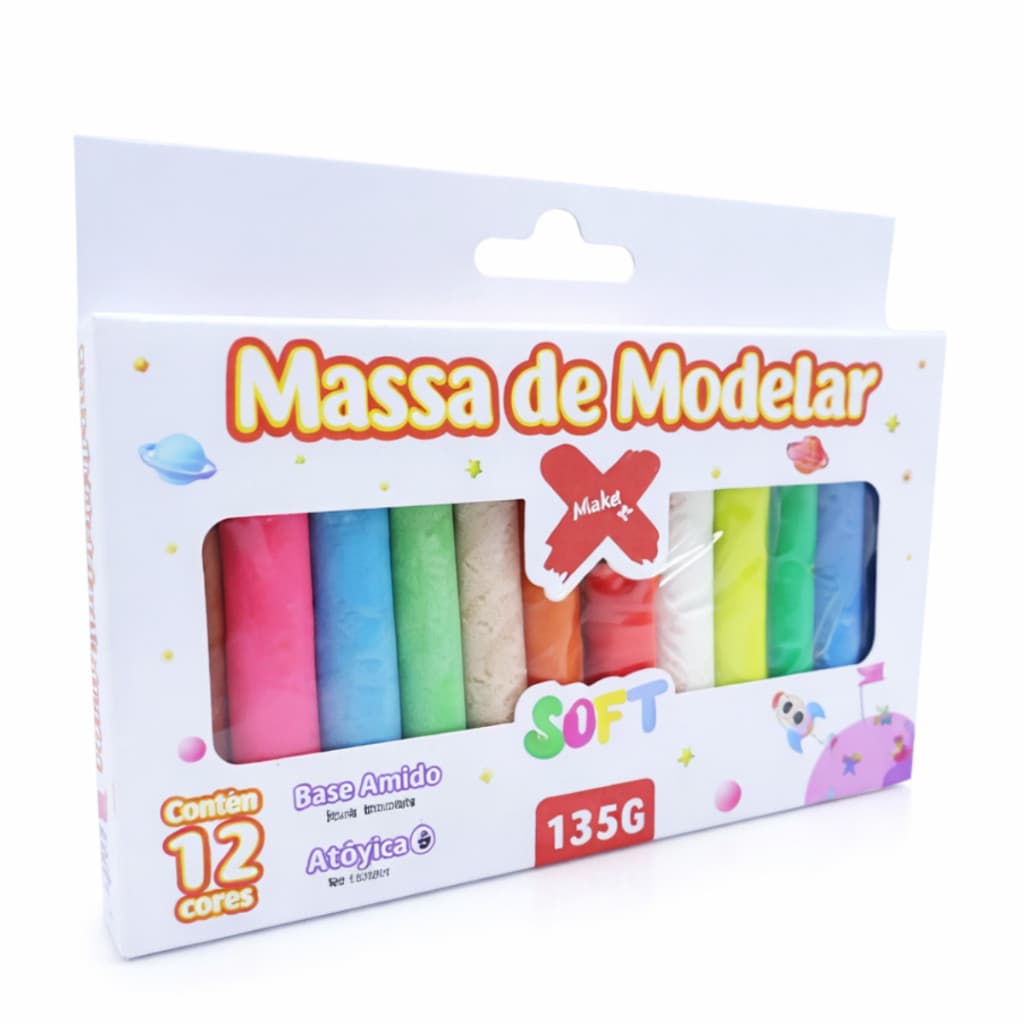 Display Massa De Modelar Make+ Soft 135g Com 12 Unidade