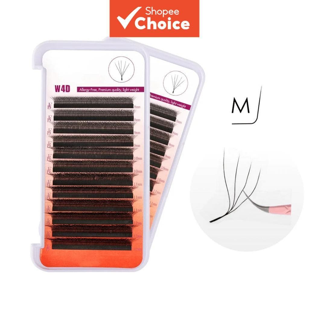 W Shape 4D Extensão De Cílios 0.07mm Volume Sem Costura De Alta Densidade 8-14mm Pacote Misto