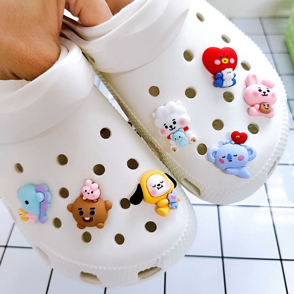 7 Peças BTS Acessórios De Fivela De Sapato Feminino Lindos Amuletos Divertidos Para Mulheres Tamancos Alfinetes Decoraçõ