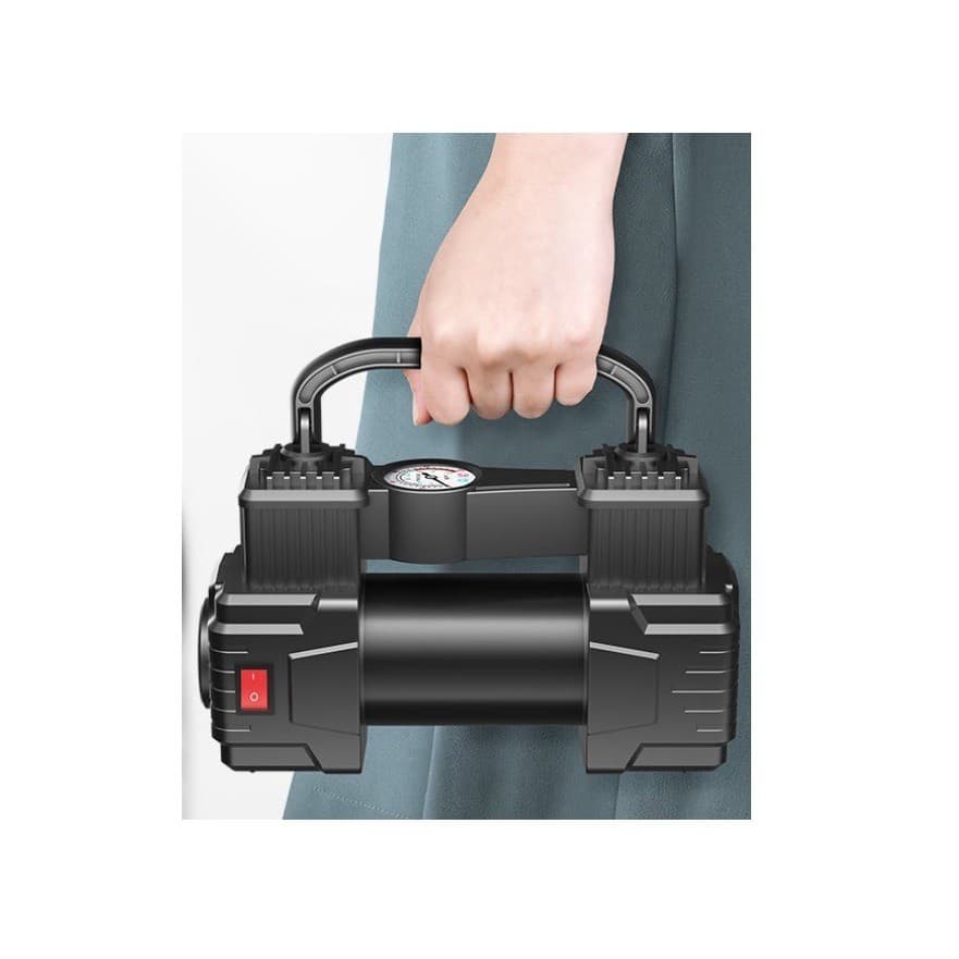 Compressor de Ar Portátil 12V 150PSI com Luz LED | Bomba Inflador para Carros e Motos